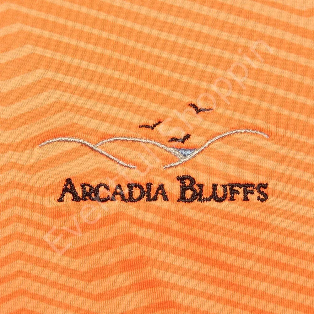 Under Armour Playoff Reactor Arcadia Bluffs Golf Polo Shirt in Orange Size XL - Picture 4 of 7